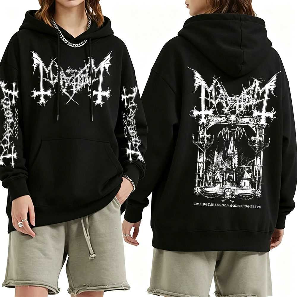 Crossfit Mayhem - เสื้อฮู้ดวงดนตรีร็อค Mayhem De Mysteriis Dom Sathanas