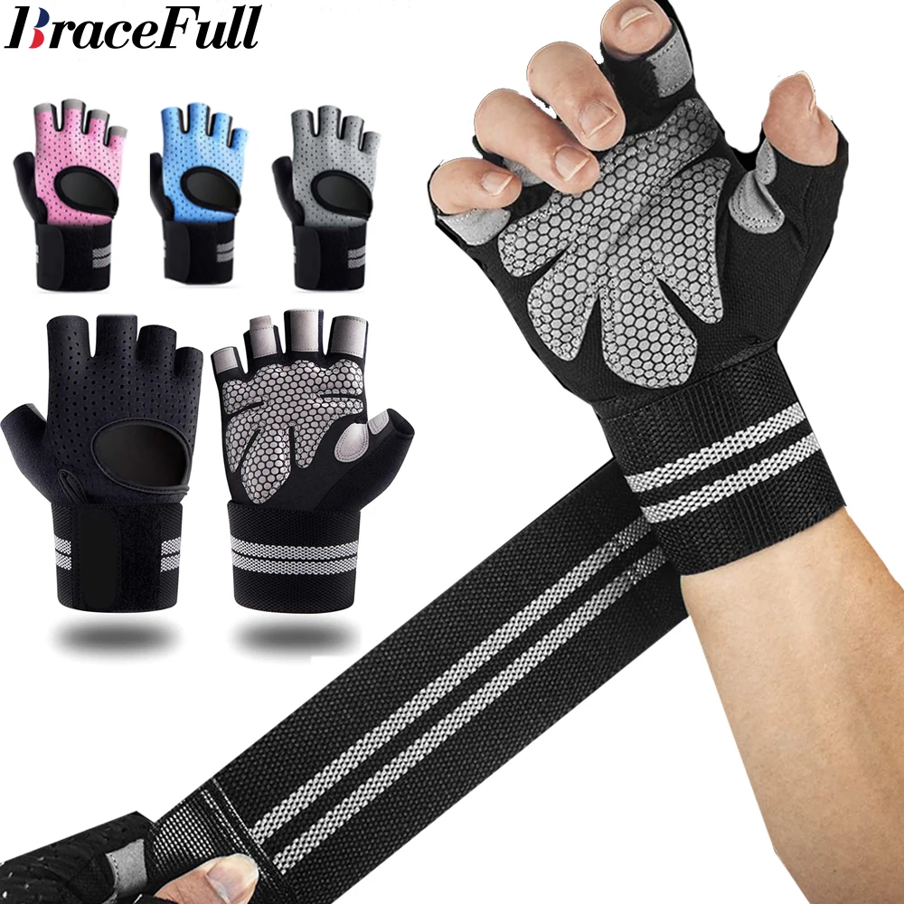 Wrist Wrap Support - 1 คู่ Half Finger GYM Fitness