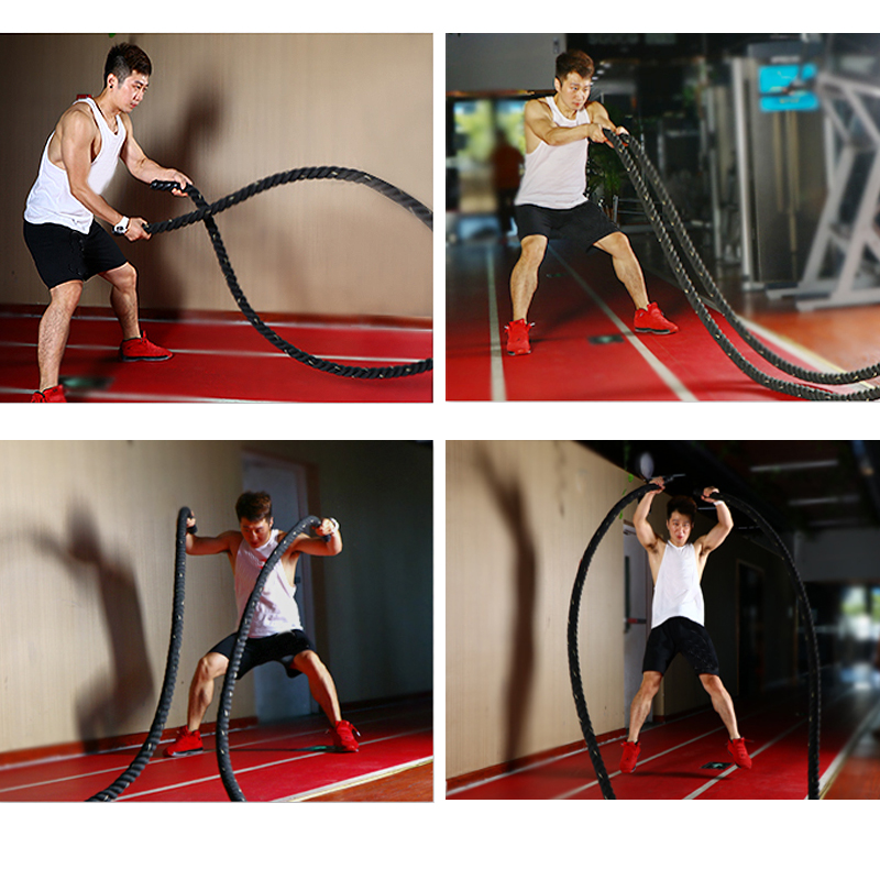Crossfit No Equipment - เชือกออกกำลังกายแบบมืออาชีพ 9ม./12ม./15ม. สำหรับการฝึกซ้อมครอสฟิต ฟิตเนส อุปกรณ์ออกกำลังกายสำหรับเสริมสร้างความแข็งแรง การออกกำลังกายแบบคาร์ดิโอ