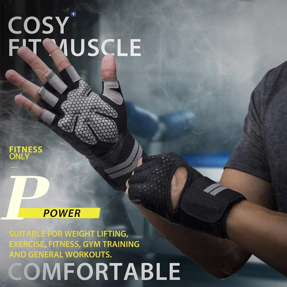 1 คู่ Half Finger GYM Fitness  - Wrist Wrap Support บทวิจารณ์และราคา